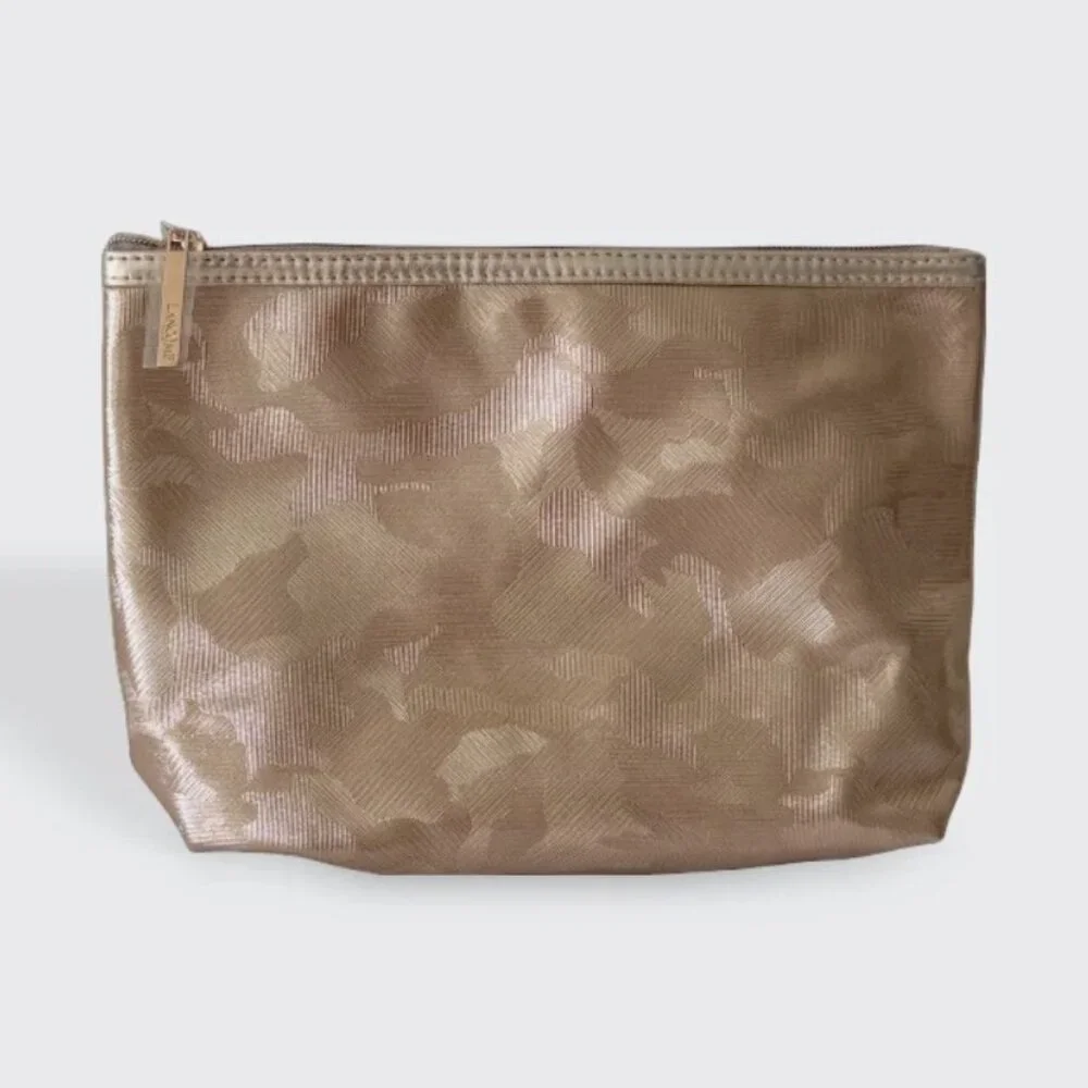 Lancome Rose Gold Print Makeup Cosmetic Bag/Travel Case